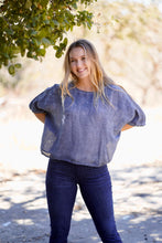 Load image into Gallery viewer, Everly Linen Blouse Denim