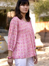 Load image into Gallery viewer, Alya Floral Top Ivory-Pink