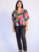 Load image into Gallery viewer, Anjou Top - Black Multi