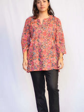 Load image into Gallery viewer, Relaxed Fit Cotton Tunic-Coral Teal