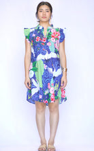 Load image into Gallery viewer, Ruffle Sleeve Short Dress-Navy