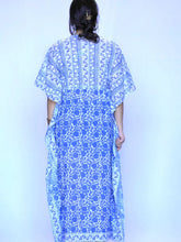 Load image into Gallery viewer, Nayla Block Printed Kaftan Blue