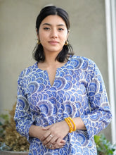Load image into Gallery viewer, Alisha Cotton Kurta Tunic Blue