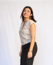 Load image into Gallery viewer, Pleated Shoulder V-neck Blouse