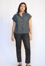 Load image into Gallery viewer, Erisha Short Sleeve Button Down Top-Charcoal