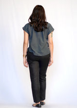 Load image into Gallery viewer, Erisha Short Sleeve Button Down Top-Charcoal