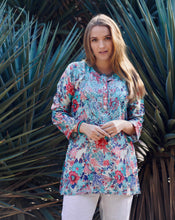 Load image into Gallery viewer, Turq Coral Tunic /KDC Emb.