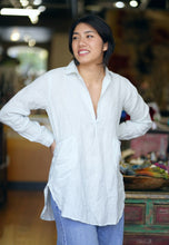 Load image into Gallery viewer, Jovie Linen Tunic Sky Blue