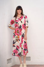 Load image into Gallery viewer, Reine Shirt Dress White Fuchsia