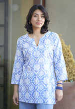 Load image into Gallery viewer, Addison Cotton Kurta Tunic Lt. Blue