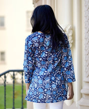 Load image into Gallery viewer, Nadine Cotton Tunic Blue White