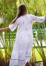 Load image into Gallery viewer, Bells Maxi Dress Hand Block Printed White