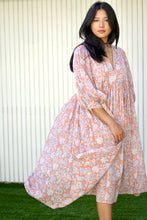Load image into Gallery viewer, Mylah Midi Dress Block Printed Coral (Apricot)