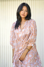 Load image into Gallery viewer, Mylah Midi Dress Block Printed Coral (Apricot)