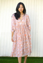 Load image into Gallery viewer, Mylah Midi Dress Block Printed Coral (Apricot)