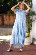 Load image into Gallery viewer, Amaryllis Maxi Dress Blue Block Printed