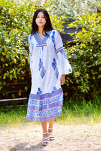 Load image into Gallery viewer, Frances Hand Block Printed Dress Navy Floral