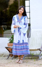 Load image into Gallery viewer, Frances Hand Block Printed Dress Navy Floral