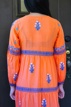 Load image into Gallery viewer, Rita Hand Block Printed Maxi Dress Orange