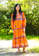 Load image into Gallery viewer, Rita Hand Block Printed Maxi Dress Orange