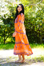Load image into Gallery viewer, Rita Hand Block Printed Maxi Dress Orange