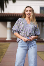 Load image into Gallery viewer, Anjou Top Navy Lt. Blue