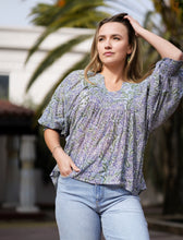 Load image into Gallery viewer, Anjou Top Navy Lt. Blue