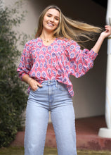 Load image into Gallery viewer, Anjou Top Navy Pink