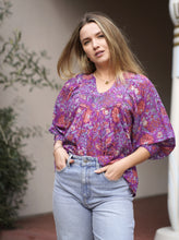 Load image into Gallery viewer, Anjou Top Navy Purple