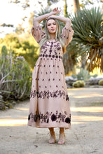 Load image into Gallery viewer, Sienna Emb. Puff Sleeve Maxi Dress Sand Black