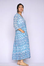 Load image into Gallery viewer, Jhene Block Print Dress Teal