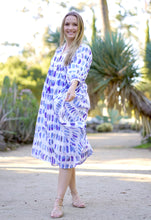 Load image into Gallery viewer, Mylah Midi Dress Geo Block Printed Blue