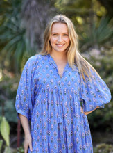 Load image into Gallery viewer, Mylah Midi Dress Block Printed Blue Green