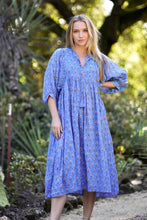 Load image into Gallery viewer, Mylah Midi Dress Block Printed Blue Green