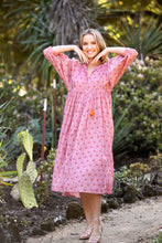 Load image into Gallery viewer, Mylah Midi Dress Block Printed Peach (Dusty Pink)