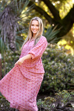 Load image into Gallery viewer, Mylah Midi Dress Block Printed Peach (Dusty Pink)