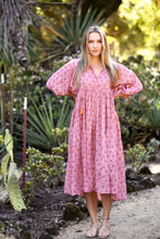 Load image into Gallery viewer, Mylah Midi Dress Block Printed Peach (Dusty Pink)