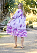 Load image into Gallery viewer, Mylah Midi Dress Block Printed Pink Navy