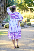 Load image into Gallery viewer, Mylah Midi Dress Block Printed Pink Navy