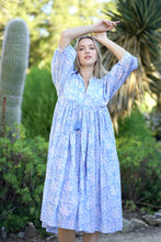 Load image into Gallery viewer, Mylah Midi Dress Block Printed Sky Blue