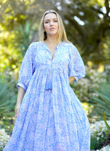Load image into Gallery viewer, Mylah Midi Dress Block Printed Sky Blue