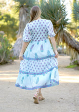 Load image into Gallery viewer, Remi Block Print Maxi Dress Lt. Blue