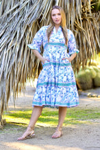 Load image into Gallery viewer, Aria Block Printed Dress White Green