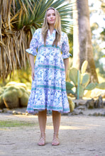 Load image into Gallery viewer, Aria Block Printed Dress White Green