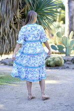 Load image into Gallery viewer, Aria Block Printed Dress White Green