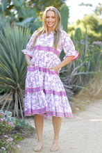 Load image into Gallery viewer, Aria Block Printed Dress White Pink