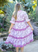 Load image into Gallery viewer, Aria Block Printed Dress White Pink
