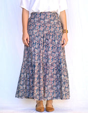Load image into Gallery viewer, Block Printed Tiered Cotton Skirt- Indigo