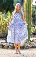 Load image into Gallery viewer, Nola Sleeveless Block Print Dress Blue Green