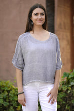 Load image into Gallery viewer, Everly Linen Blouse Light Grey
